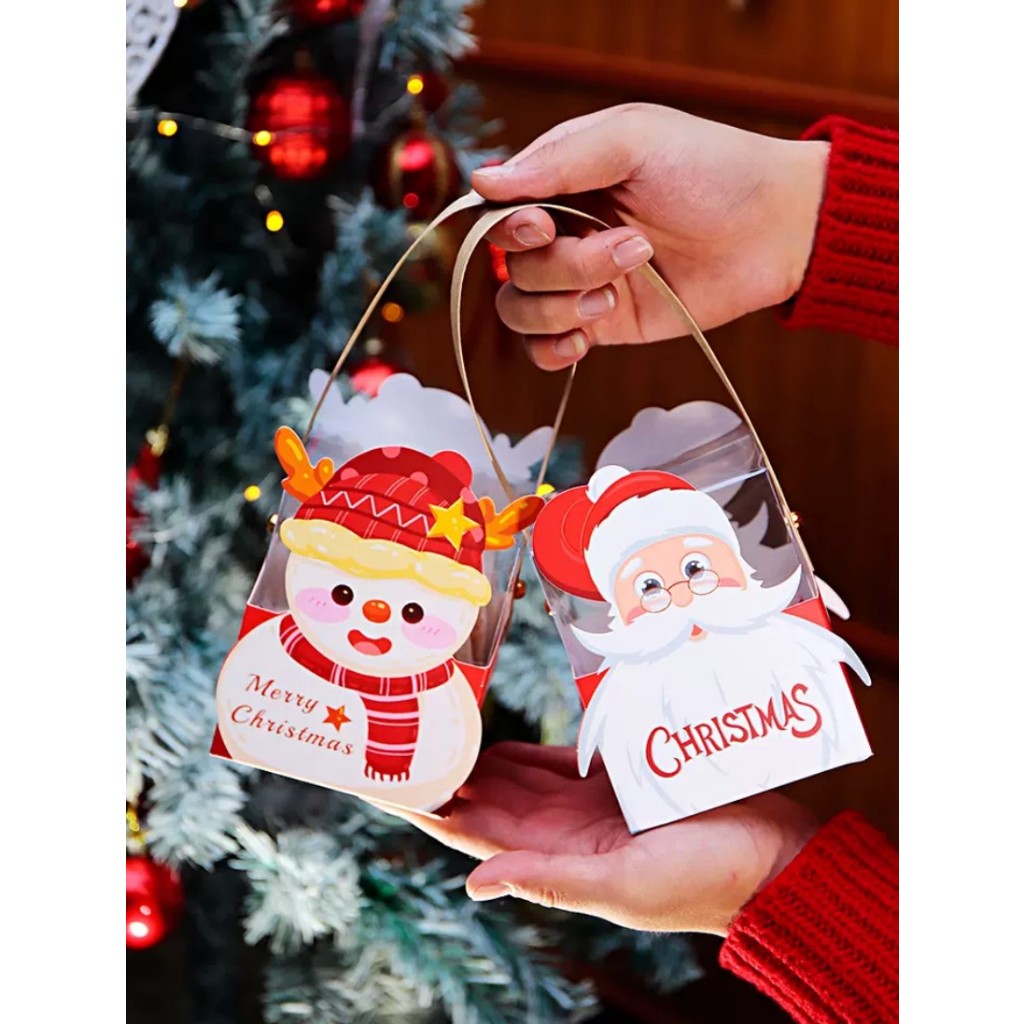 

Christmas Hampers Box / Kotak Hampers Natal Kecil Mika Bening Handle