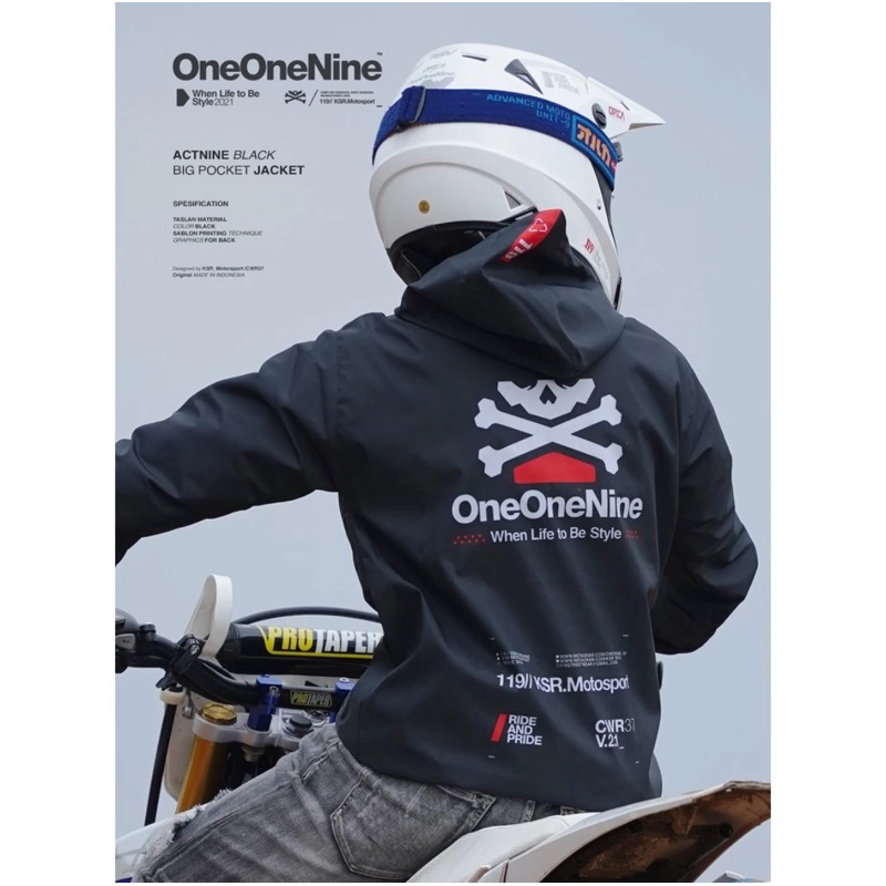 ACTNINE BLACK BIG POCKET TASLAN JACKET | KSR ONEONENINE