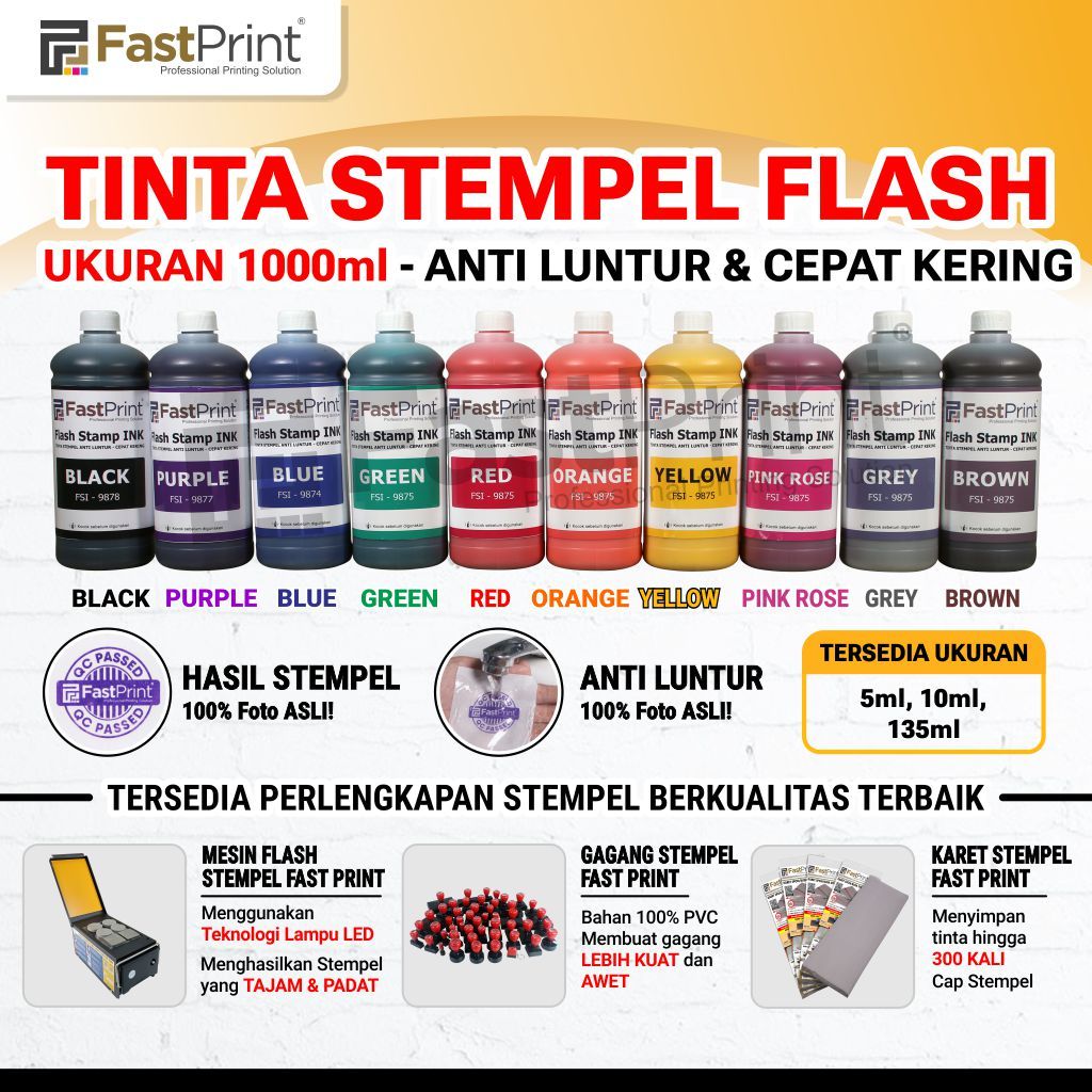 

Fast Print Tinta Stempel Flash Anti Luntur 1000 ML