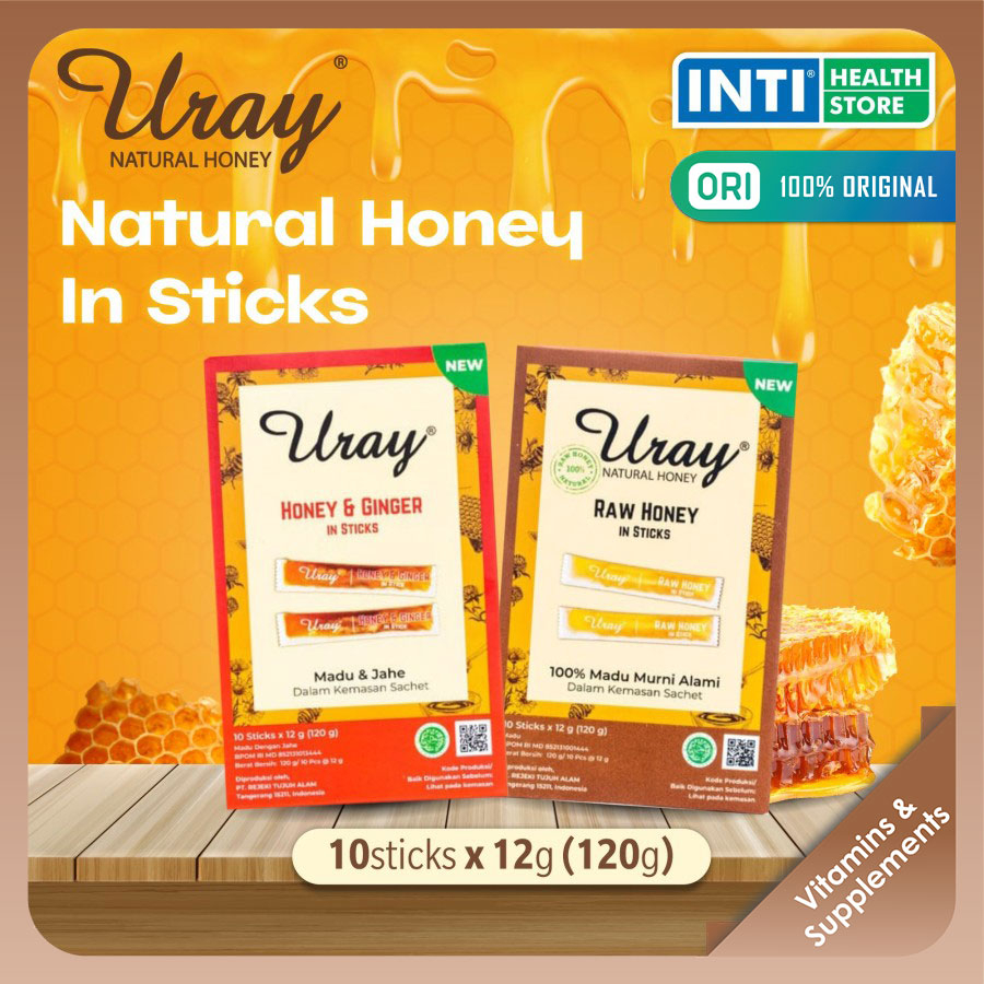 

Madu Uray | Natural Honey Stick 12gr | Madu Hutan Murni Stick Box 120g