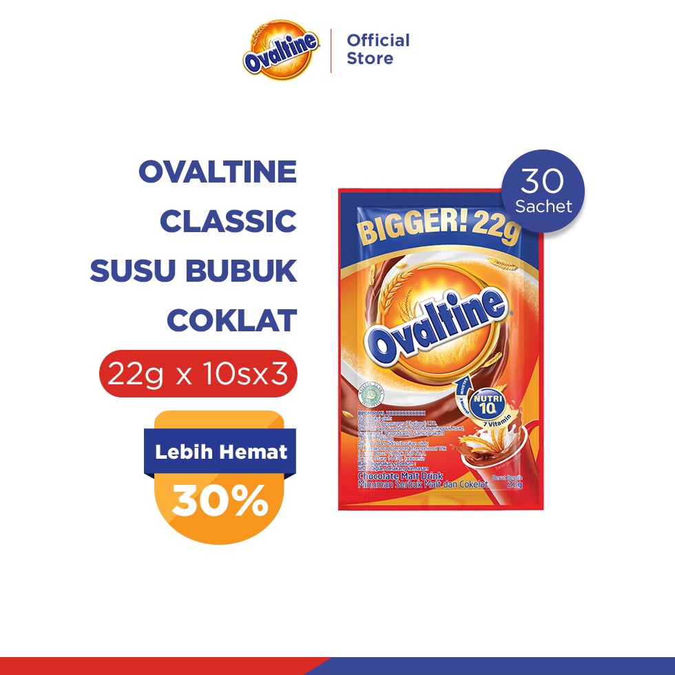 

S@le Ovaltine Classic Susu Bubuk Coklat 22grx10sx3 Harga Baru