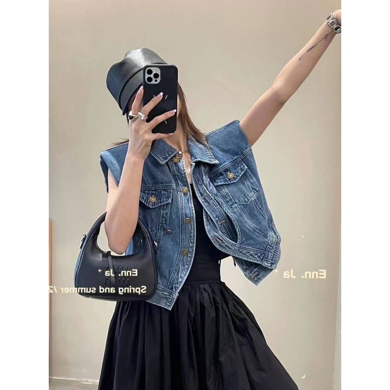 Laura Vest Denim // Denim Vest Croptop