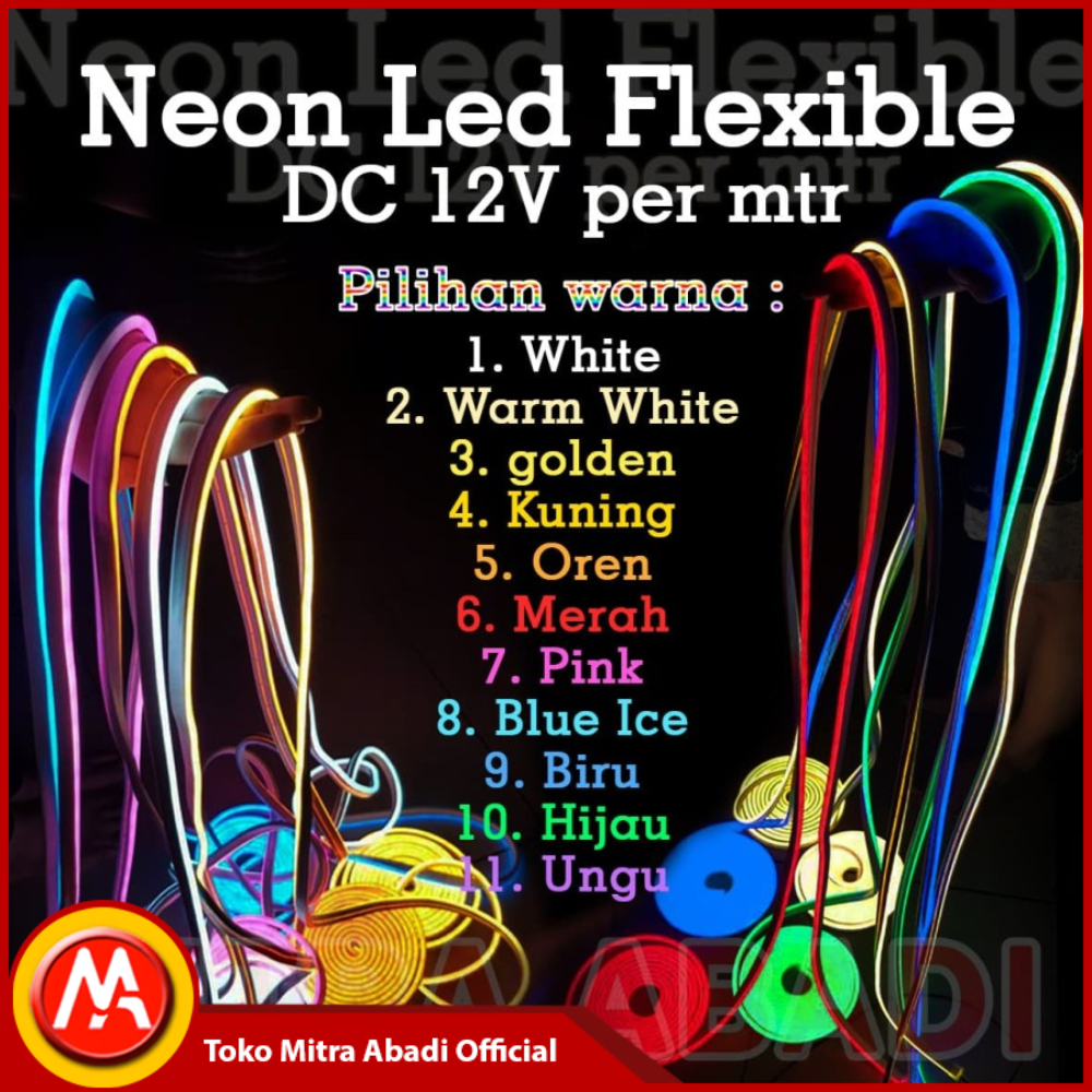 Lampu LED Neon FLEX Strip Light Flexible DC12V METERAN IP65 WATERPROOF