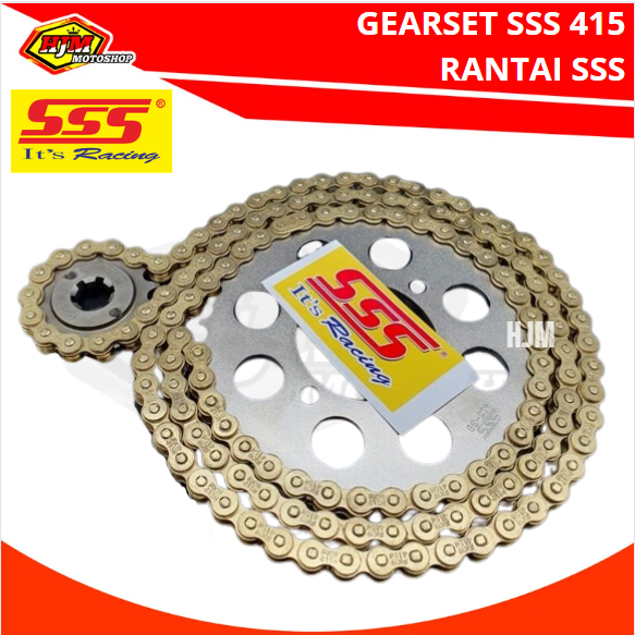 GEARSET SSS 415 VEGA ZR / JUPITER Z1 NEW / JUPITER Z ROBOT & RANTAI SSS 415 HSB GOLD