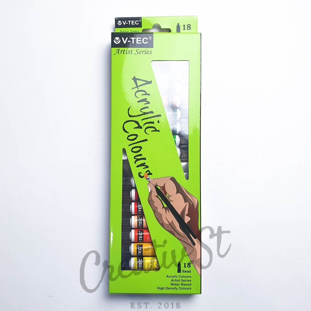 

[♘H95➢] V-tec Acrylic 18 Warna Cat Akrilik Vtec Set Paint 6 ml Spesial Murah