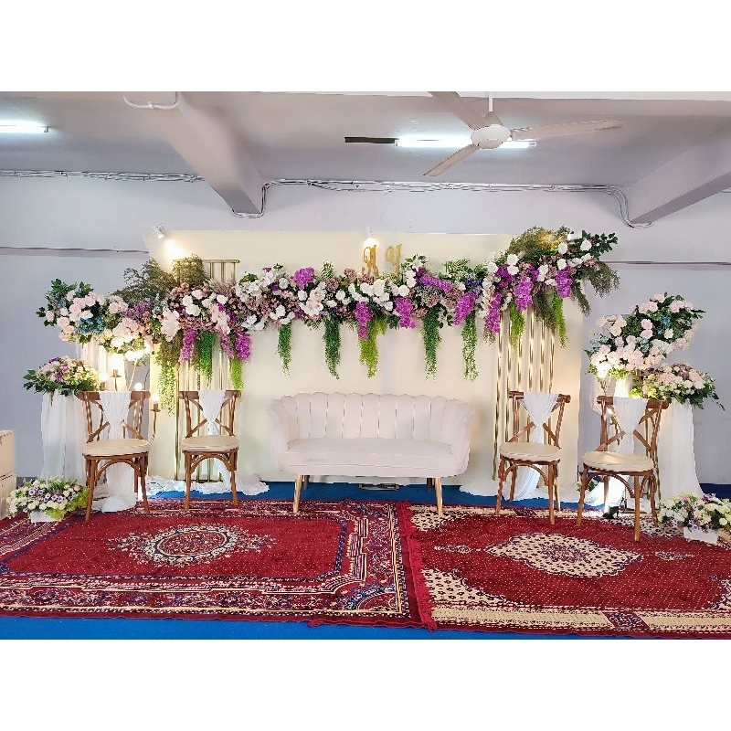 Sewa Dekorasi Pelaminan Minimalis Modern Murah Jakarta - Backdrop Pelaminan 4 Meter + entrance gate 