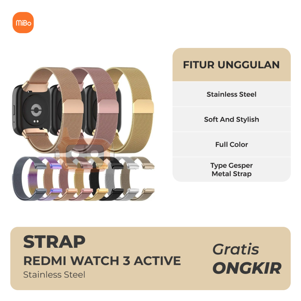 Strap Redmi Watch 3 Active Stainless Steel Tali Redmi Watch 3 Active