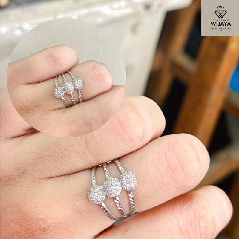 2 gram CINCIN ASLI EMAS PUTIH MIDEL FASHION 750