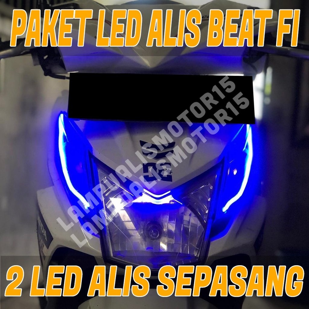 PAKET LED ALIS BEAT FI NEW BONUS DEMON EYES / LAMPU ALIS BEAT TIDAK BERBINTIK - Bisa Cod