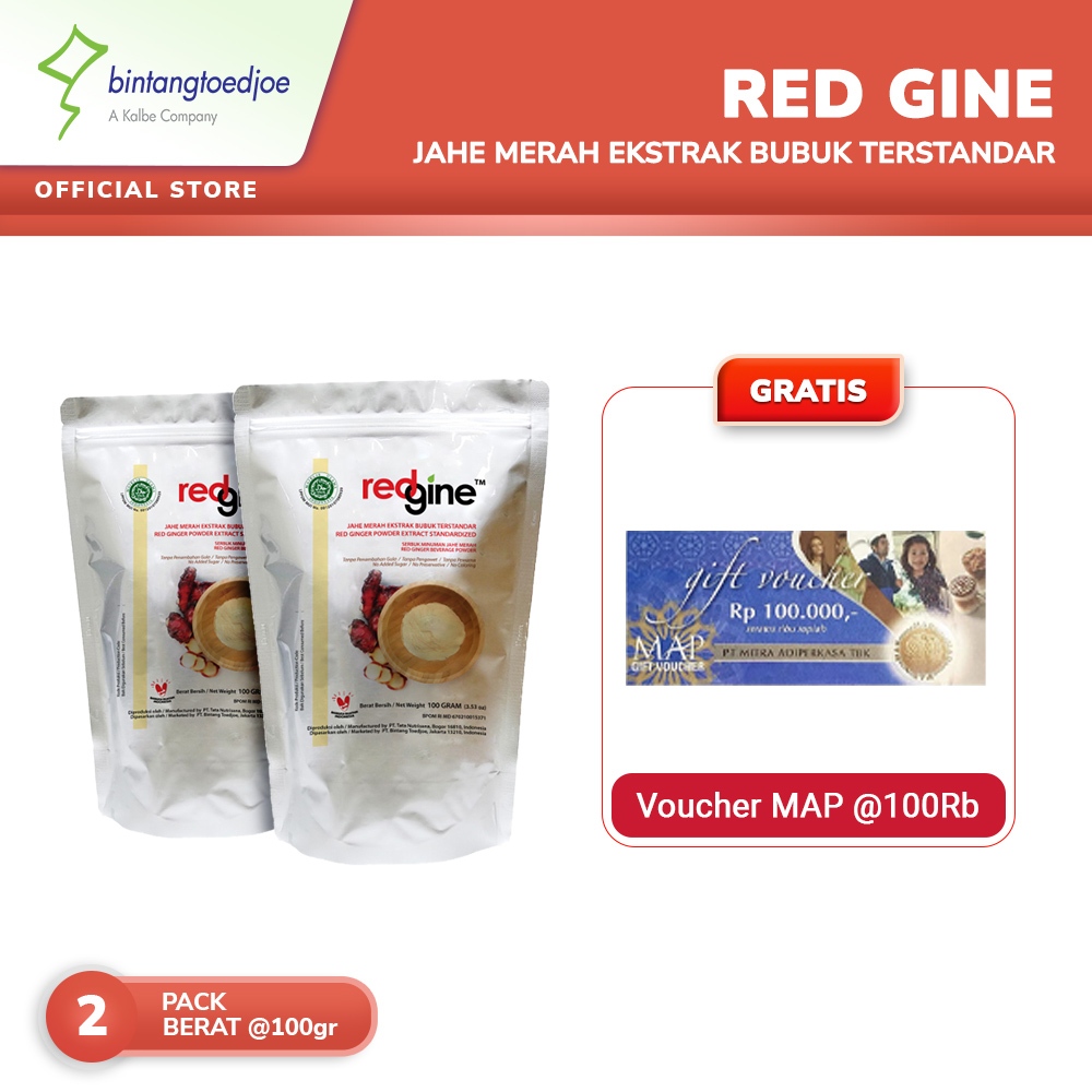 

Buy 2 pack Jahe Merah Ekstrak Bubuk Terstandar - Redgine FREE Voucher MAP 100k