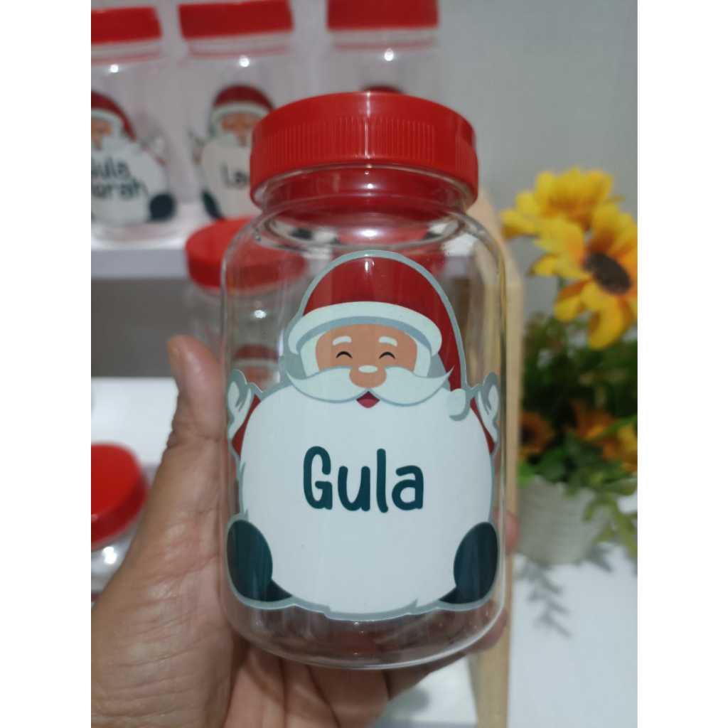 PAKET MURAH ISI 12 Pcs Toples Bumbu Free Label Karakter 320 ML NATAL - Santa Cute