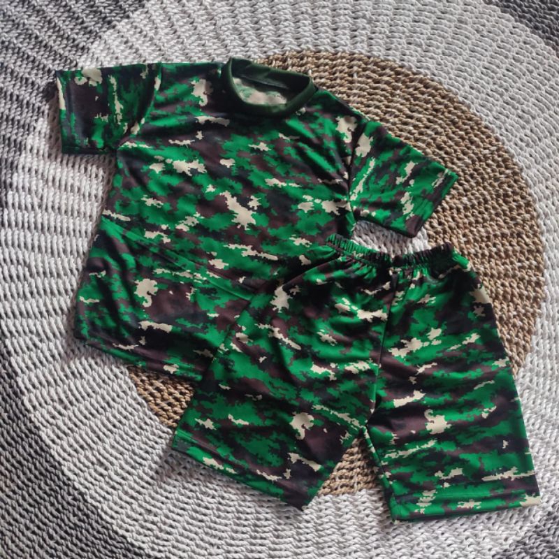 kaos anak laki laki perempuan / setelan anak tni / kaos da celana anak laki laki dan perempuan/ kaos