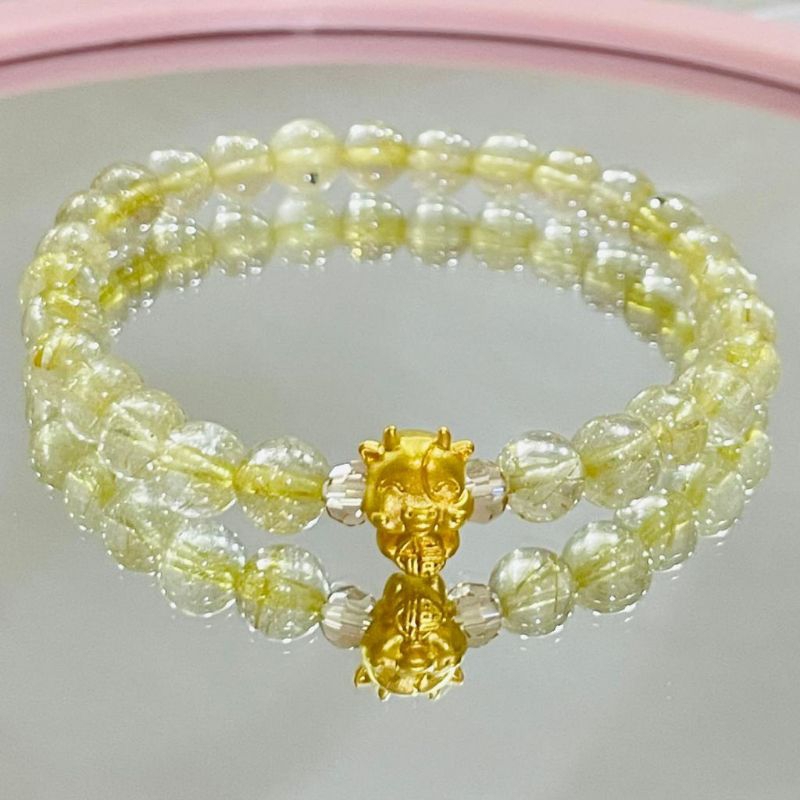 GELANG BATU ALAM CHARM SHIO SAPI EMAS ASLI 24K EMAS HK ASLI 9999%