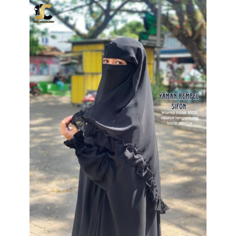 Yaman Rempel - Niqab Cantik - Niqab Pesta - Cadar Niqab Sifon Silky by JCS