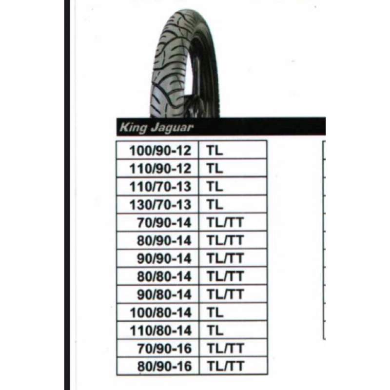 (TERLARIS) BAN LUAR KINGLAND KING JAGUAR RING 14-17