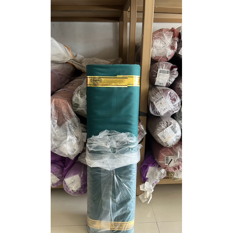 KAIN TOYOBO TOJIRO 1 ROLL WARNA HIJAU BOTOL 40 YARD, Lebar 150cm, Panjang 40 yard, KAIN TEXTILE GROS