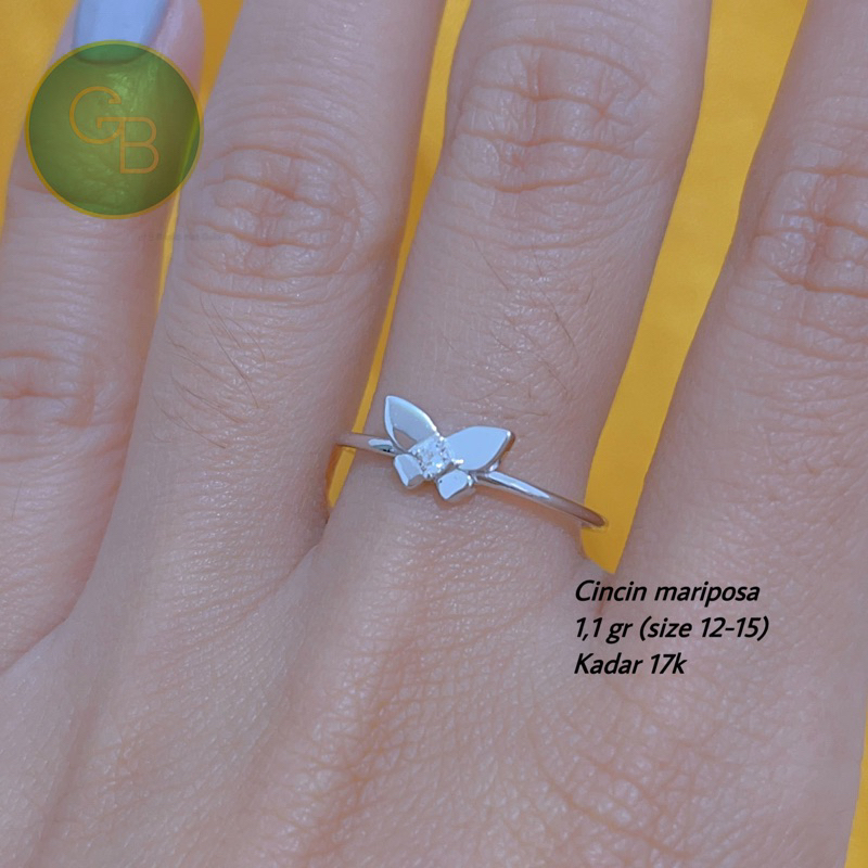 cincin kupu kupu - kadar 17k - Gelbo gold