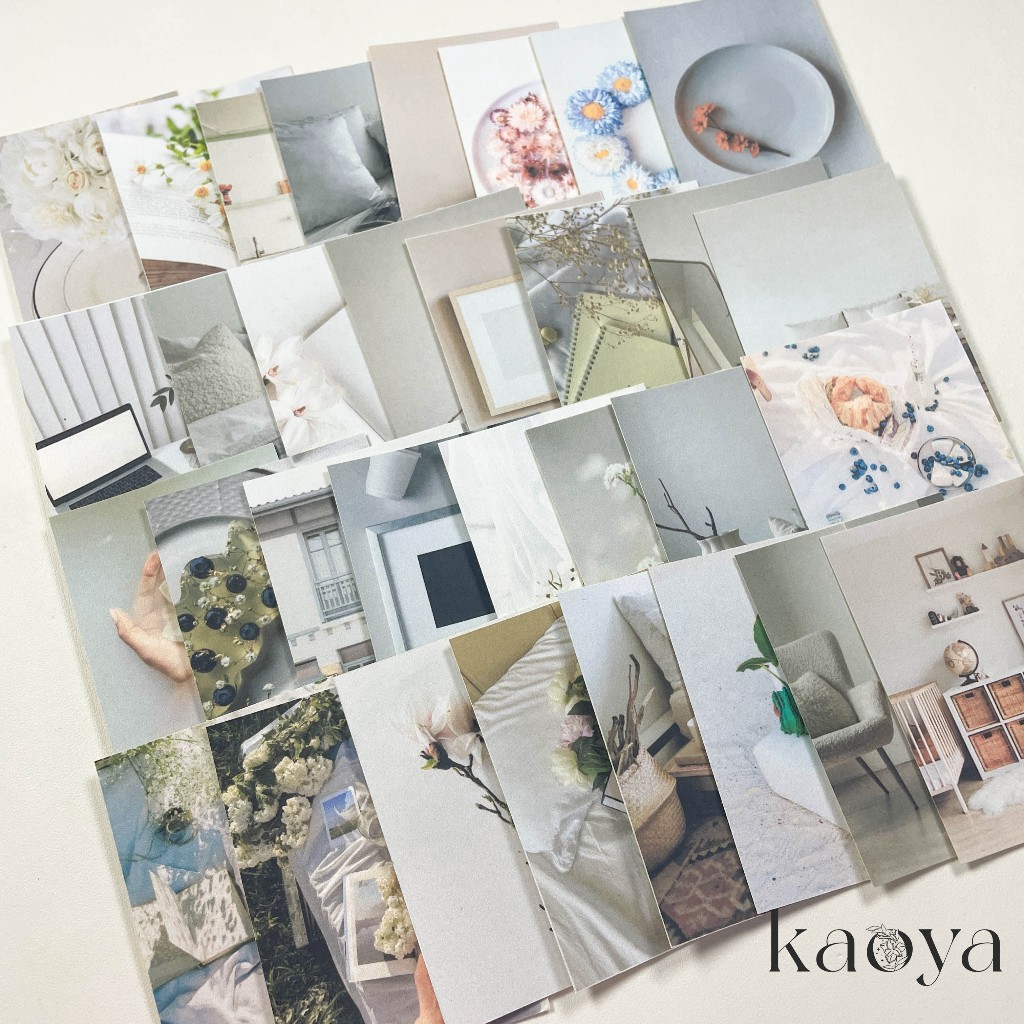 

32pcs Sticker Deco: White Theme Stiker Dekorasi Tema Warna Putih Jurnal Journal Journaling Bujo Scrapbooking