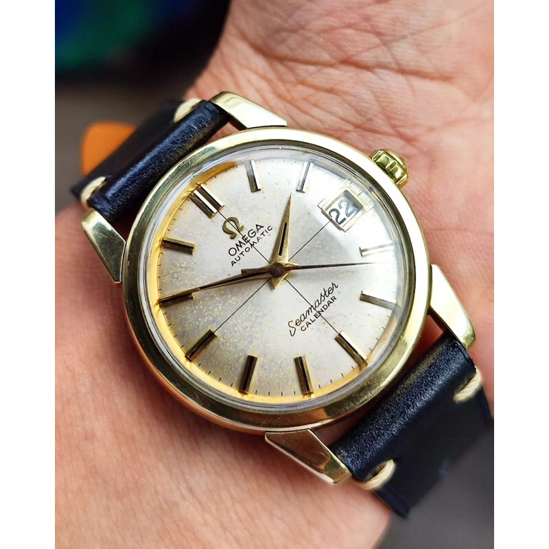 Omega seamaster calender gold top solid cal 503 Swiss made