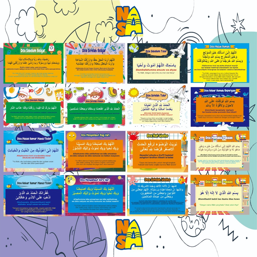 

STICKER/ STIKER KUMPULAN DOA DOA ANAK WATERPROOF (TAHAN AIR) - HARGA PER PACK (4 PCS)