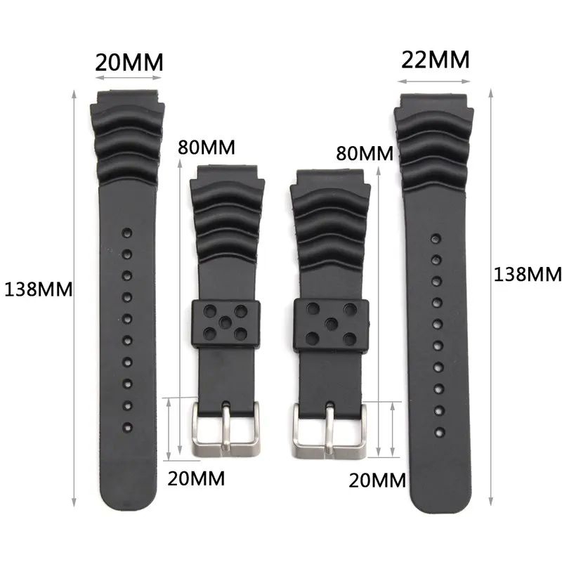 Strap Rubber Seiko Hitam 20mm 22mm 24mm For Seiko Diver
