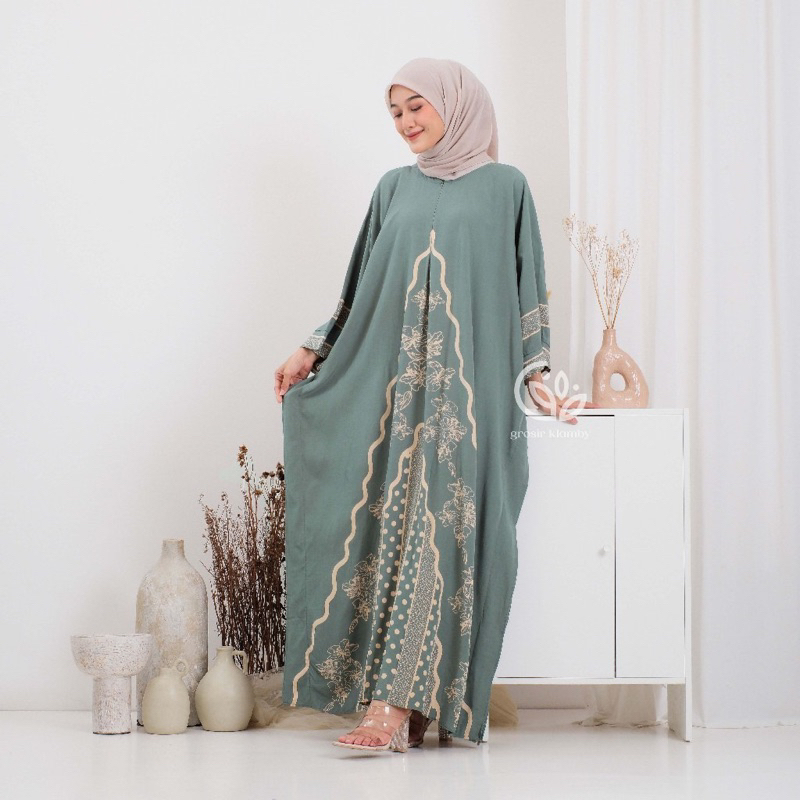 GROSIR Kaftan Wanita Terbaru Rayon Tebal Premium Bahan Adem Tidak Luntur Motif INDIA