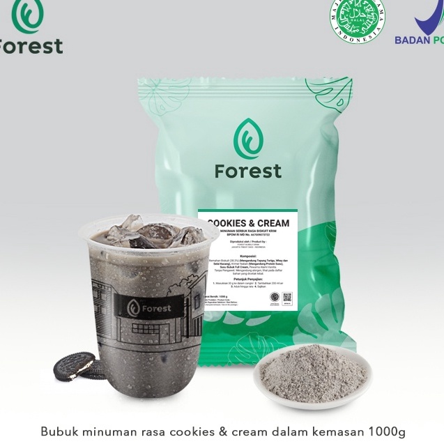 

Ready Stock Bubuk Minuman COOKIES AND CREAM Powder - FOREST Bubble Drink ➠☇☆✶