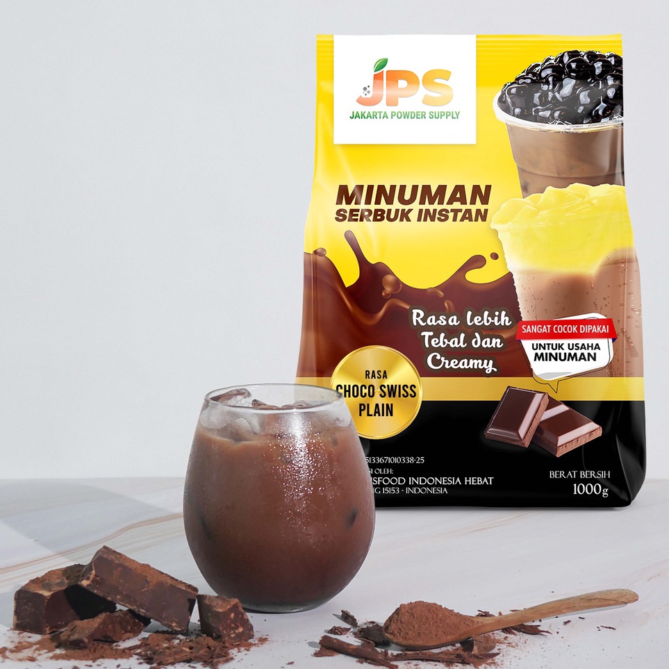 

Stok Banyak Powder Drink JPS Bubuk Minuman Rasa CHOCO SWISS PLAIN 1Kg Ready Stock