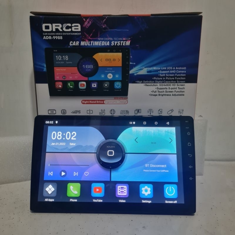 head unit Android 9 inch orca echo lite ram 2/32/tape mobil /Tv mobil