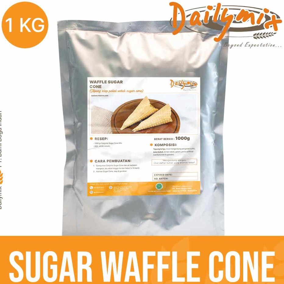 

Ready ( Dailymix ) Tepung Premix Sugar Waffle Cone Instant / Waffle Cone Instant / Cone Es Krim / Premix Cone Waffle Laris
