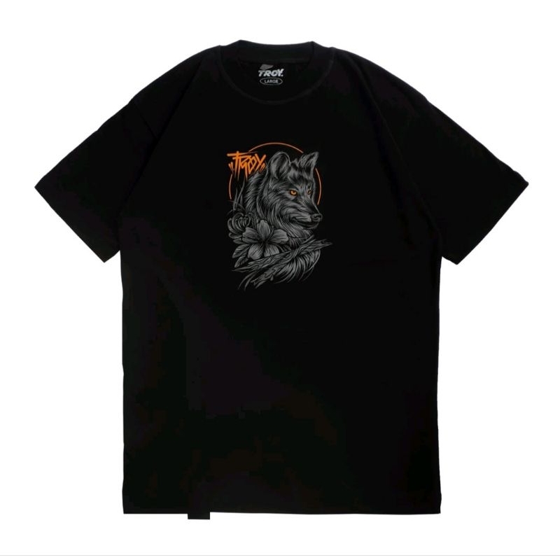 Tshrit Baju Kaos Troy Srigala Kaos Pria Wanita