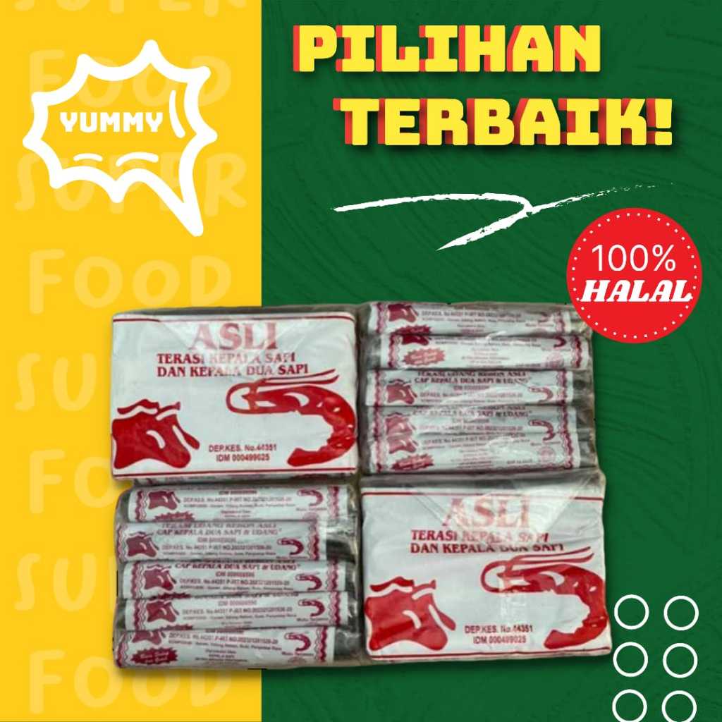 

Terasi cap kepala sapi khas cirebon/100% rebon asli