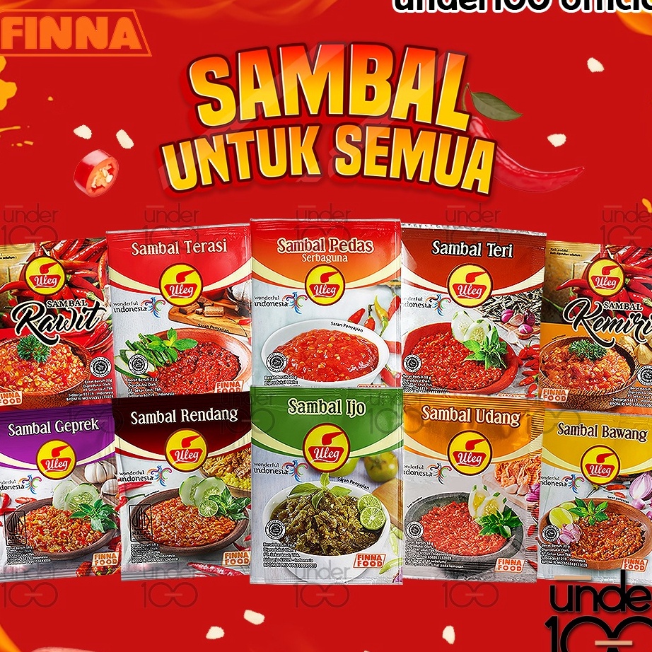 

[KODE HVHCJ] ❤ Under100 ❤ FINNA Sambel Uleg Saset 18g Renceng Sambal Uleg Terasi | Sambal Rendang | Sambal Ijo | Sambal Rawit | Sambal Udang | Sambal Pedas | Sambal Kemiri | Sambal Bawang | Sambal Teri | Sambal Geprek | HALAL BPOM