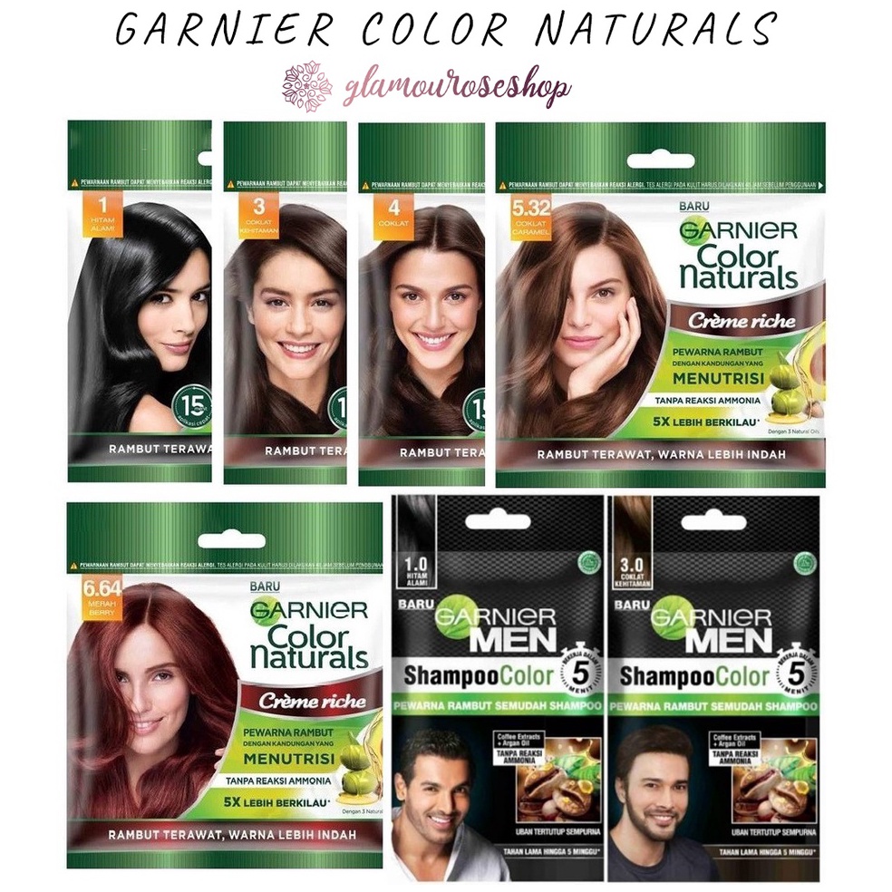 [✢K41/] ❤️Glamouroseshop❤️ Garnier Color Naturals Sachet Garnier Ultra Color Pewarna Rambut Cat Ramb