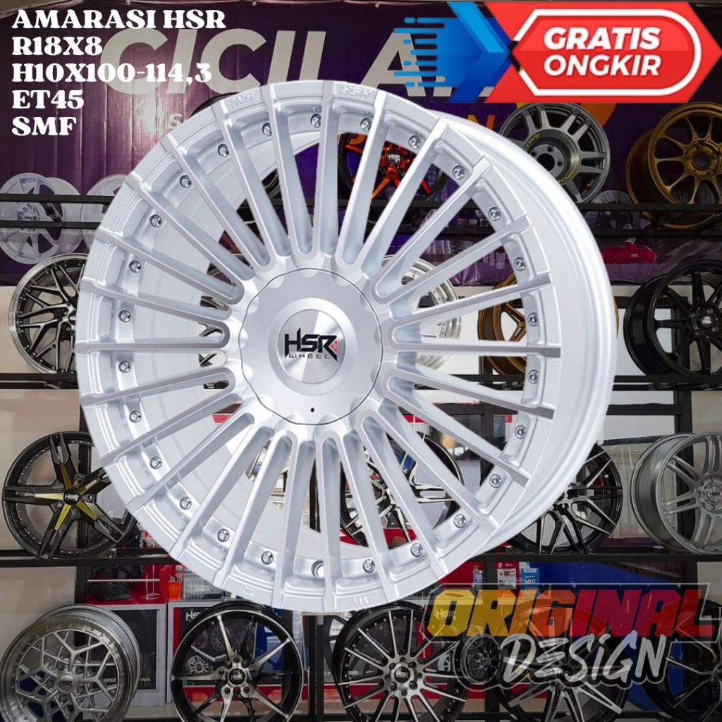 Velg Pelek Mobil Ring 18 HSR AMARASI R18 LEBAR 8 LOBANG BAUT 5 ET 45 SMF