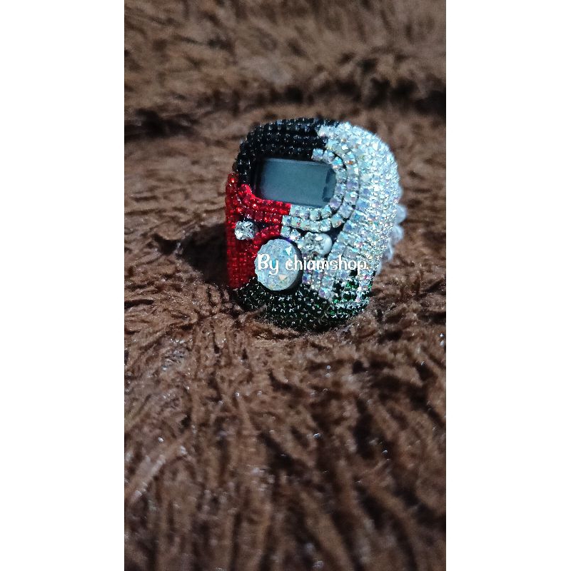 LED ALARM Palestine Tasbih Digital Swarovski Cantik