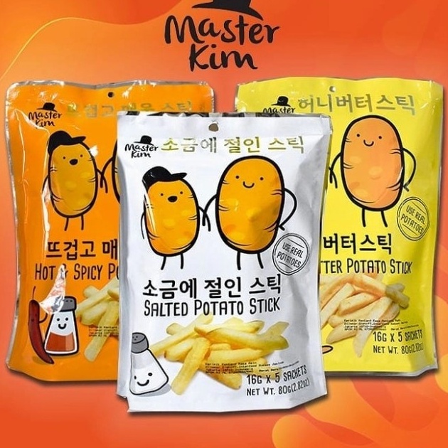 

Best Terlaris Master Kim potato snack - Salted - Spicy - Honey butter/ potato chips/ french fries 80grm ➫➻❀✺