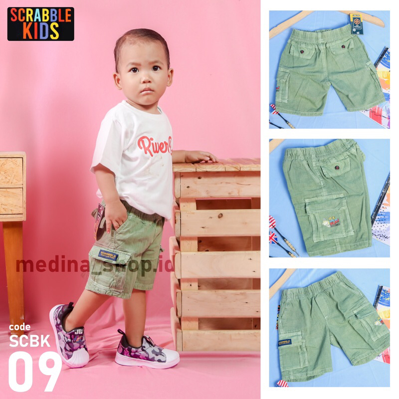 Celana Pendek Cargo Premium/Celana Cargo Viral by SCRABBLE KIDS