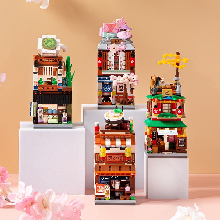 Terbaru Block City - LOZ Building Block ( JAPAN RAMEN KIMONO MATCHA ONSEN ) Street Mini Figure Cute 