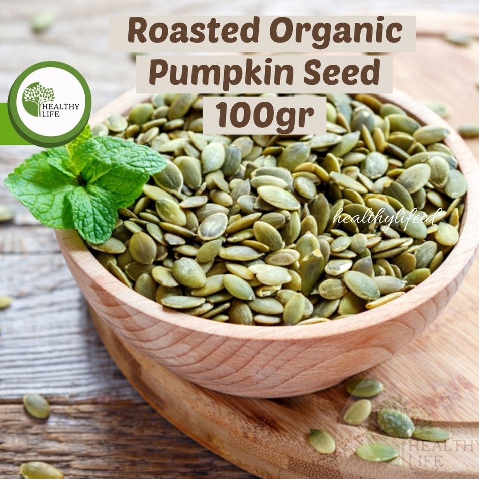 

[KODE PRODUK IFQZQ10085] Roastedanic Pumpkin Seed / Biji Labu Kupas (Matang) 100 gr