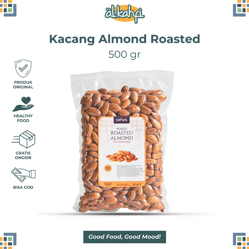 

Ready Kacang Almond Kupas Roasted 500 gr | Kacang Almond Panggang Original Produk Keren