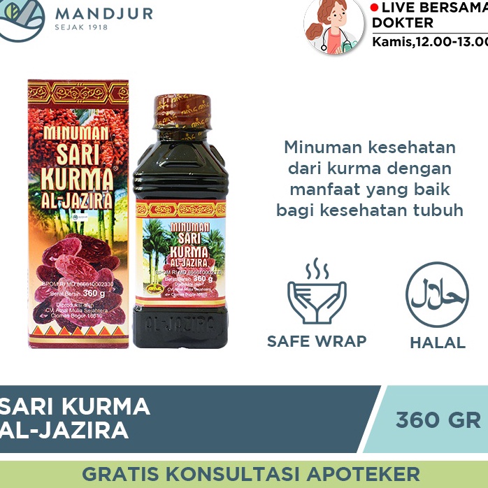 

Terbaru Sari Kurma Al Jazira 360 Gram - Minuman Sari Kurma Asli ➣✷✮