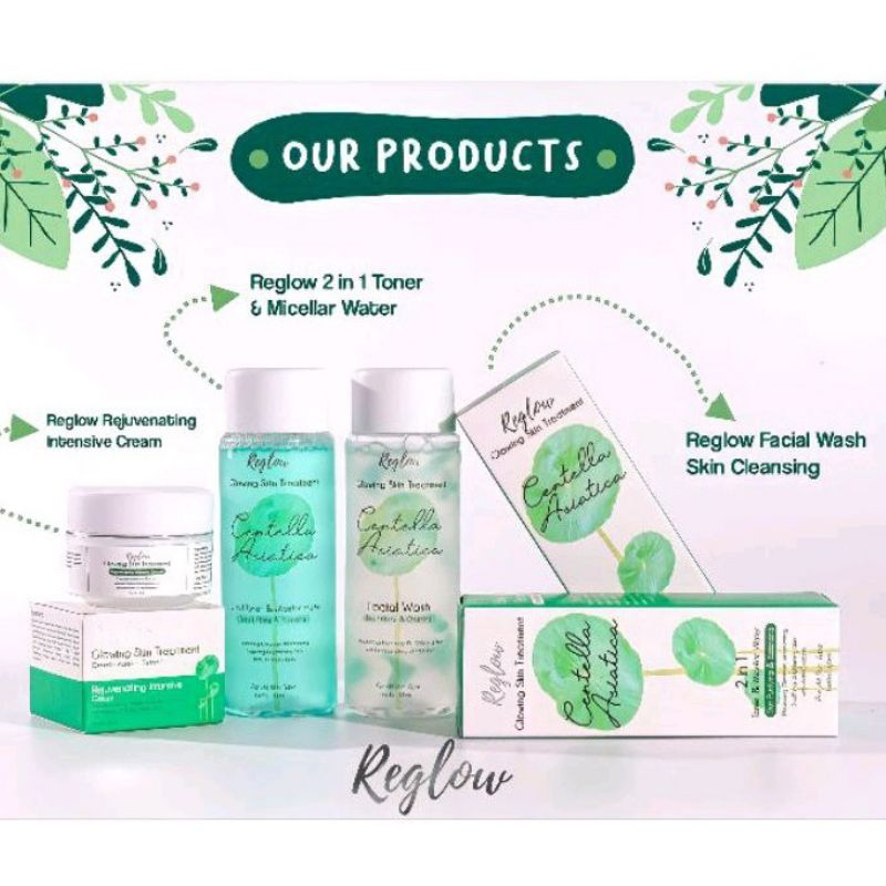 REGLOW SKINCARE ORIGINAL Rejuvenating Intensive Cream Facial Wash Toner Micellar Water Paket Lengkap