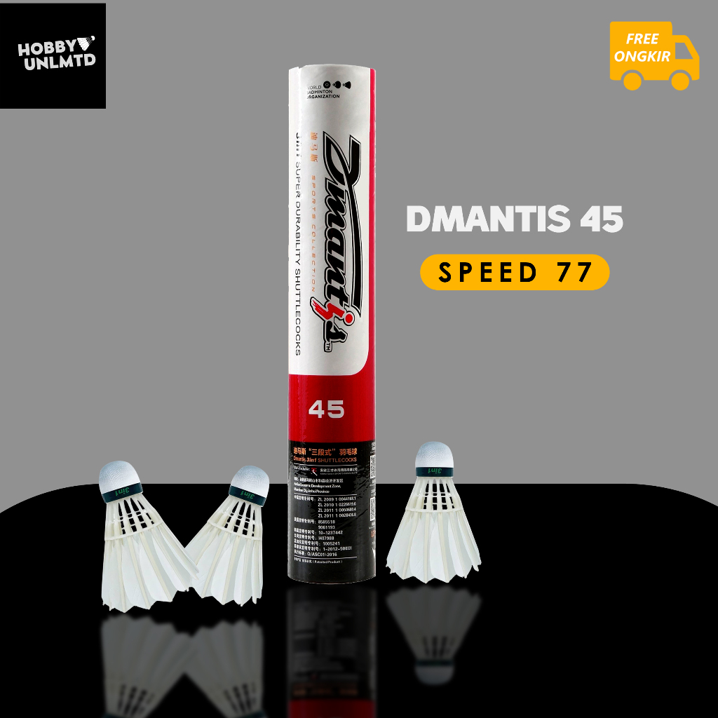 Dmantis D45 Shuttlecock 3 in 1 (SPEED 77)  badminton bukan indokock