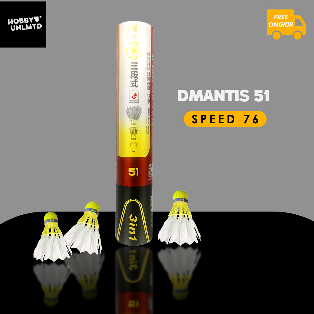 DMANTIS D51 SPEED 76 Shuttlecock 3in1 kok bulu tangkis badminton