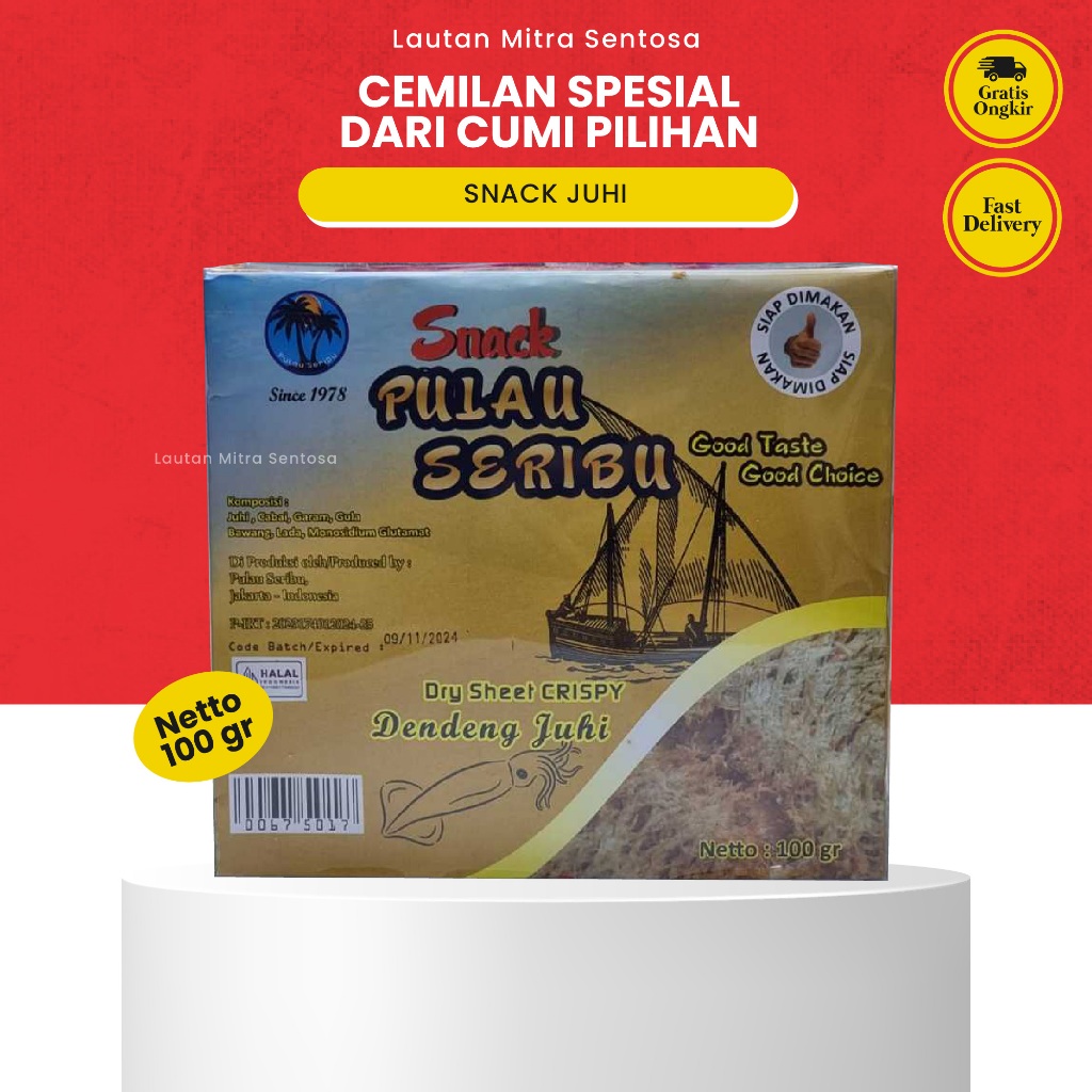 Snack Juhi Pulau Seribu Dus 100 gr cumi kering