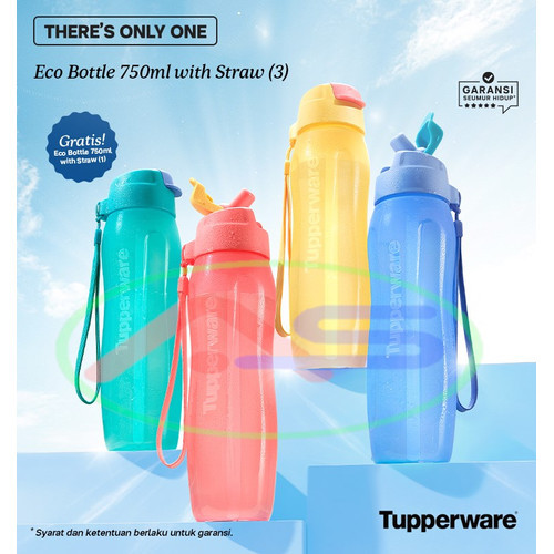 ECO STRAW NEW ORI TUPPERWARE/GRATIS ONGKIR/PROMO DESEMBER/ECO BOTOL/TEMPAT MINUIM 750ML