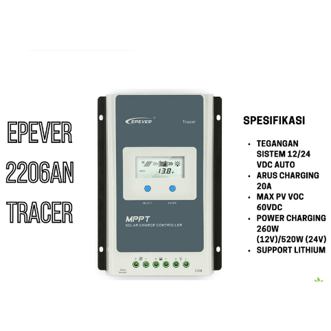 MPPT Solar Charge Controller 20A - Epever Tracer 2206AN