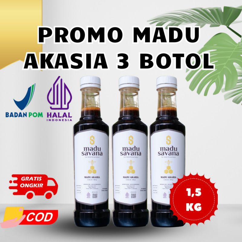 

Paket Ekonomis 3 Botol Madu Akasia 100% Murni