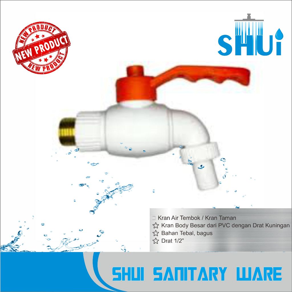 Kran Air Tembok 1/2” - Kran Taman Body Besar